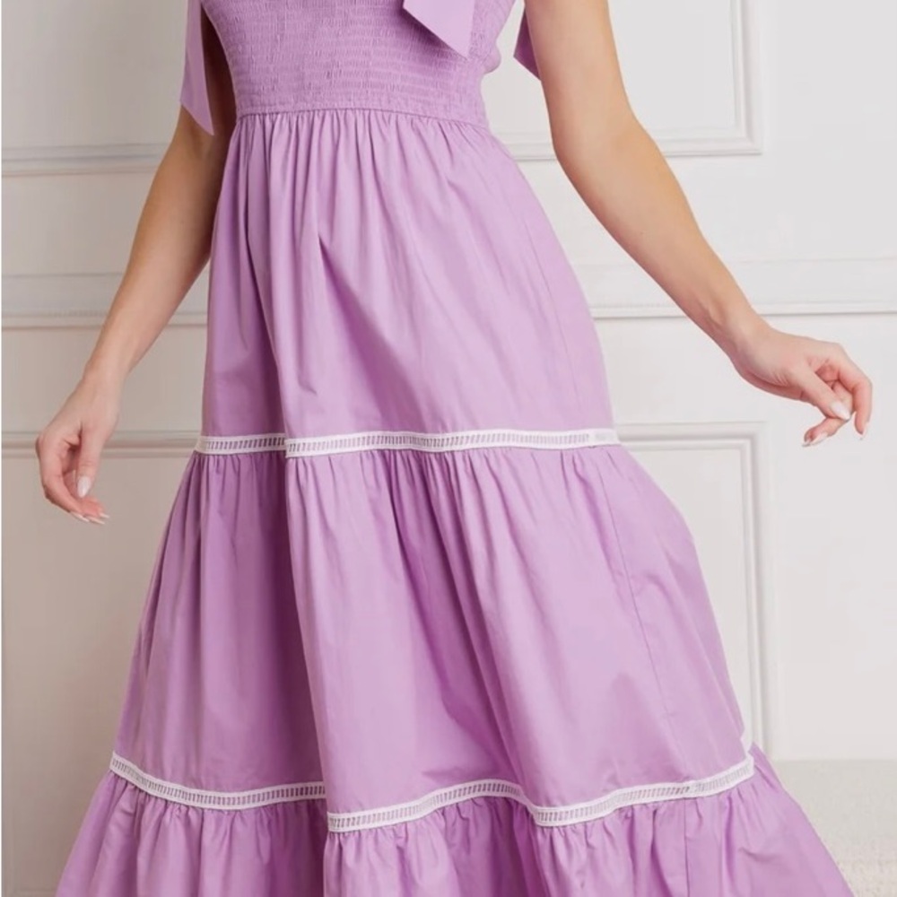 Flying Tomato Purple One Shoulder Tiered Midi Dress